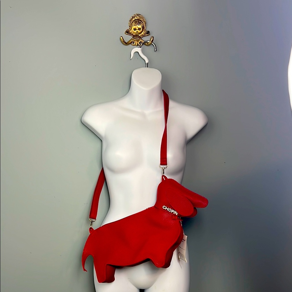 Chopin Red Dachshund Dog Crossbody Bag
